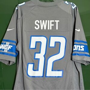 Rare Nike D’Andre Swift Detroit Lions #32 Grey Alternate Game Jersey Men’s M